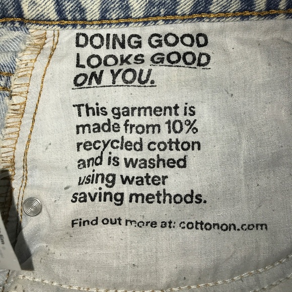 Cotton On Long Straight Leg Jeans "Ice Blue Rip" - Picture 5 of 5